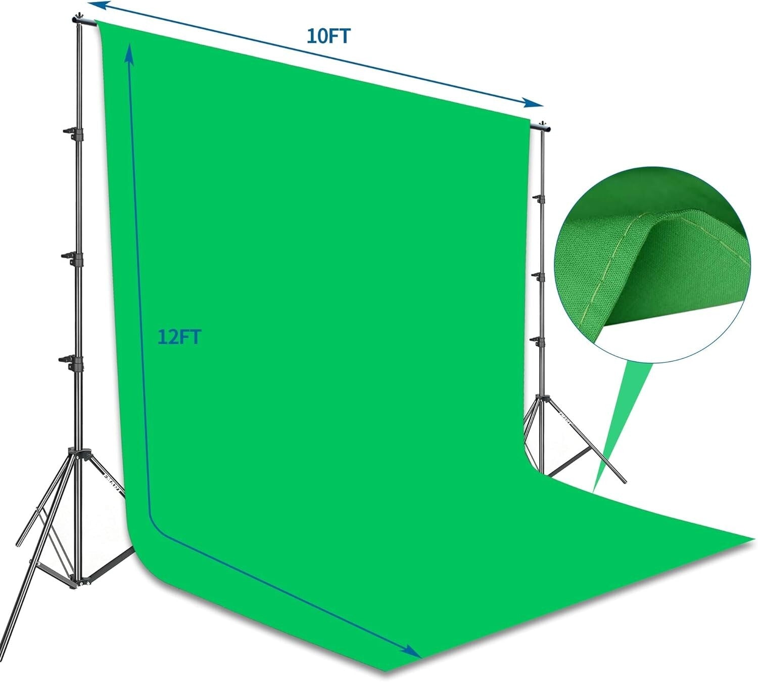 Multi-Functional Green Screen Stand with 100% Cotton Backdrop - Ideal for Events