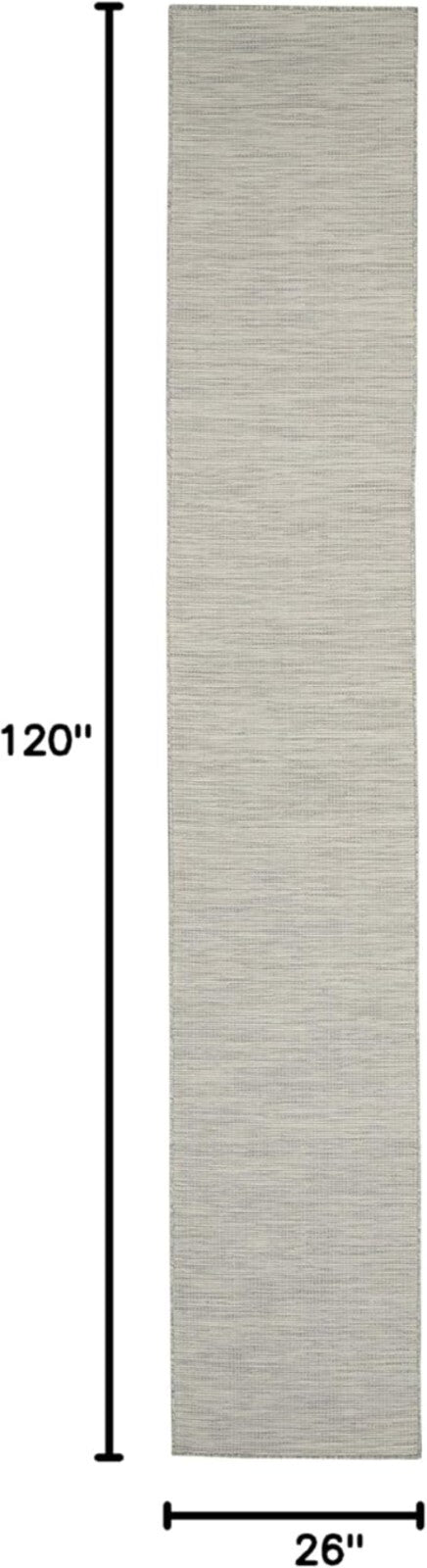 Versatile Light Grey 2'2" x 10' Area Rug - Ideal for Indoor and Outdoor Spaces