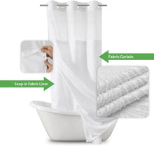 Load image into Gallery viewer, Stylish Bohemian Tufted Shower Curtain with See-Through Top - Waterproof Fabric