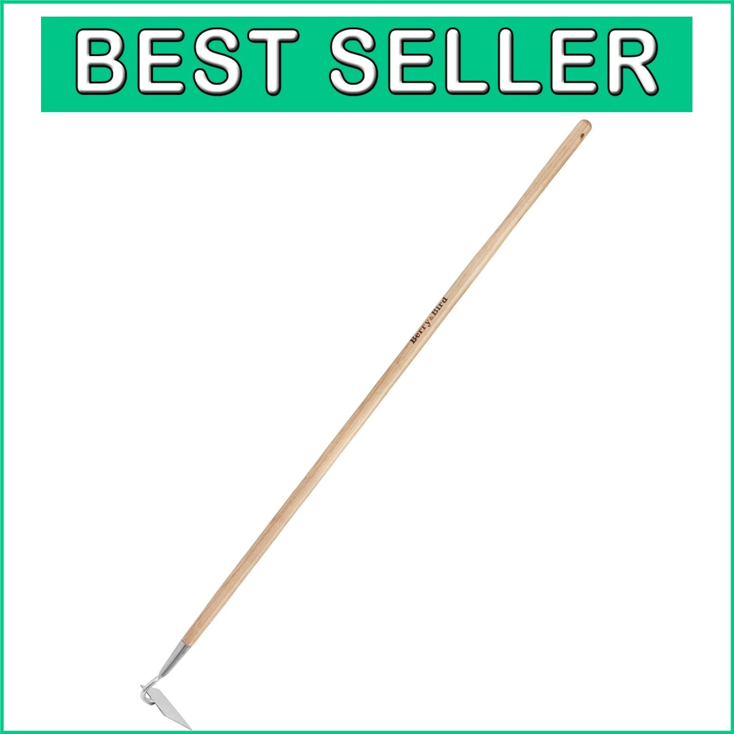 58-Inch Ergonomic Flat Edge Garden Hoe - Durable Stainless Steel Weeder Tool
