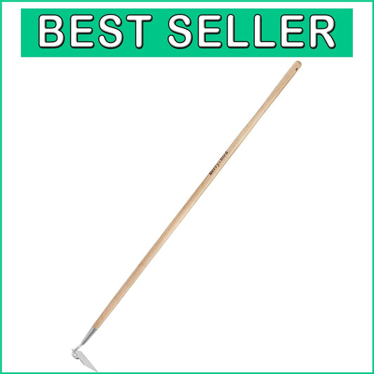 58-Inch Ergonomic Flat Edge Garden Hoe - Durable Stainless Steel Weeder Tool