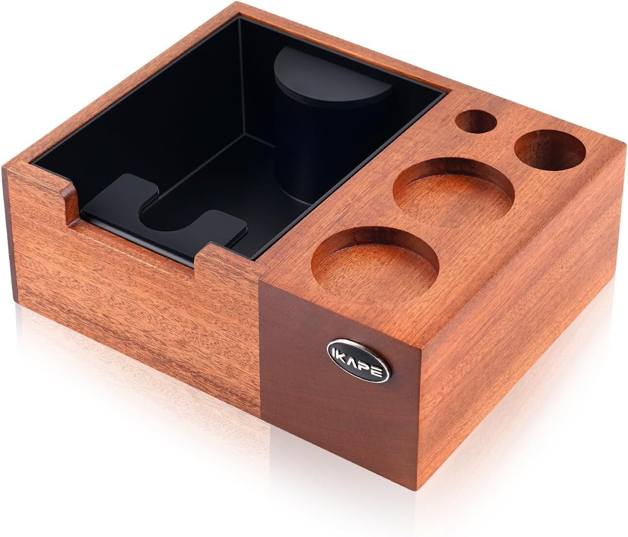 Elegant Sandywood Espresso Knock Box - Organize 51-58MM Tools Effortlessly