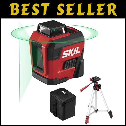 Self-Leveling Green 360° Laser Level w/Tripod - For Easy Alignment & Precision