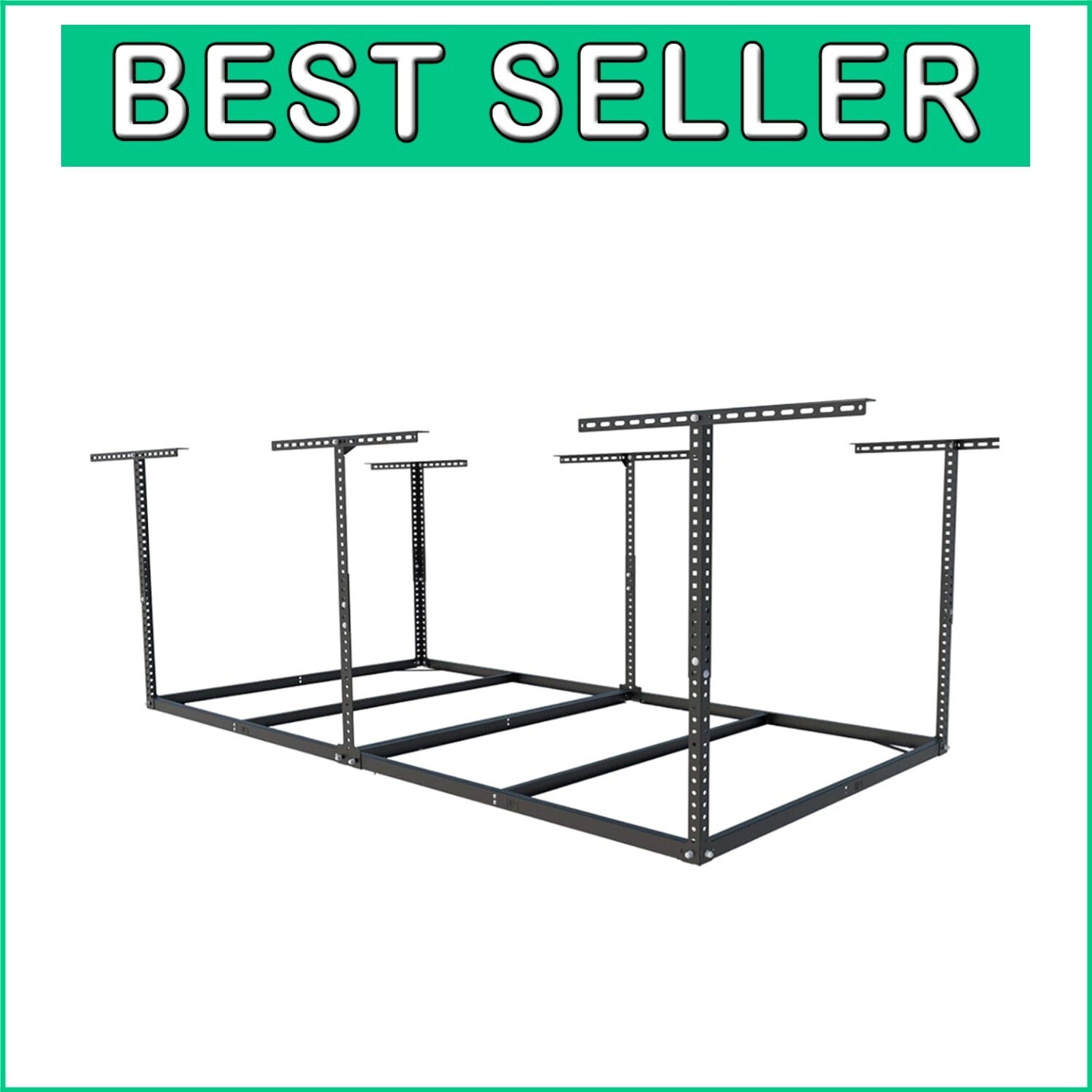 Ceiling-Mounted 4x8 Garage Storage Rack - 600 lbs Heavy Duty Organization System