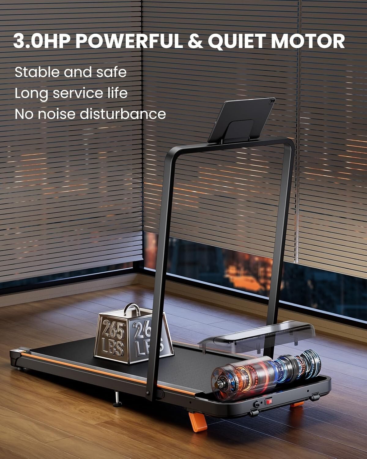 Foldable Walking Pad Treadmill with Remote Control & LED Display for Home Office