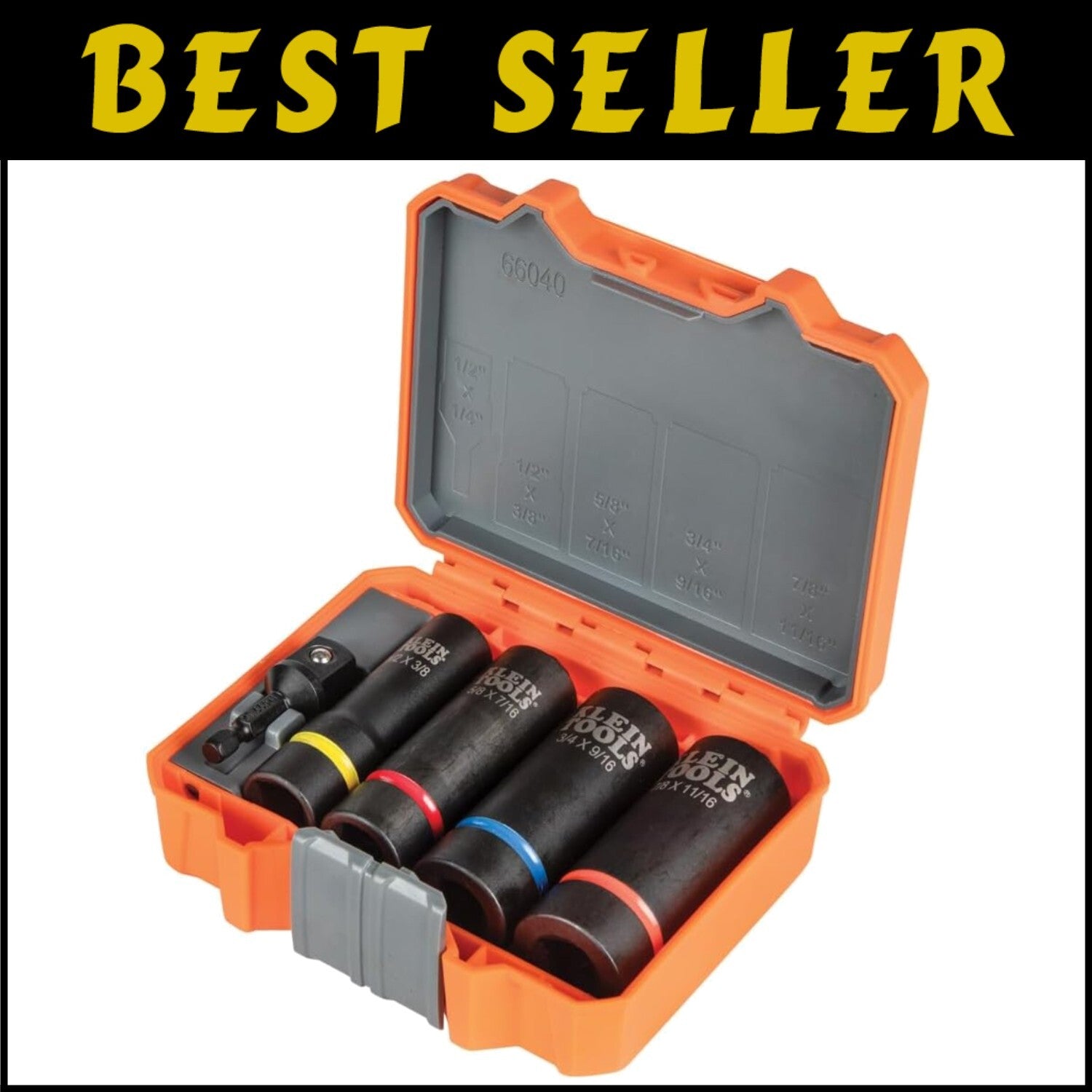 12-Point Deep Socket Set in 5-Piece Configuration - All-in-One Carrying Case