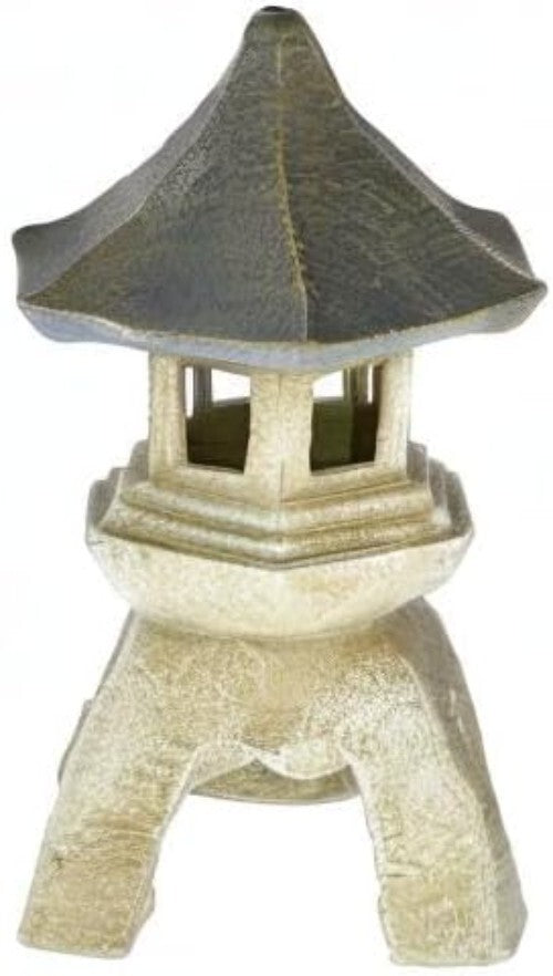 Elegant Two-Tone Stone Asian Lantern Statue - Indoor/Outdoor Serenity