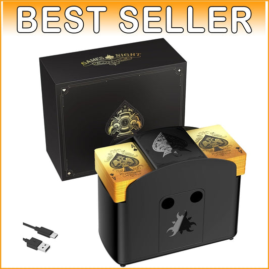 Fully Automatic USB/Battery Card Shuffler for UNO, Poker & Blackjack - Low Noise