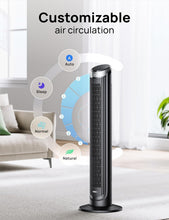 Load image into Gallery viewer, Compact 40" Oscillating Floor Fan with Remote - Silent 26ft/s Cooling Efficiency