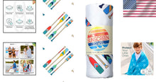 Load image into Gallery viewer, UPF 50+ Childrens Beach Towel with Hood - Compact &amp; Travel-Friendly Design