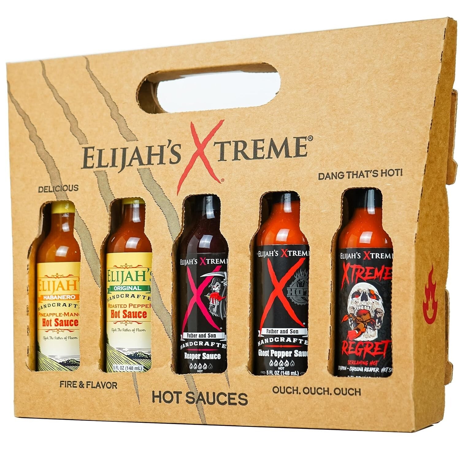 5 Pack Gourmet Hot Sauce Gift Set - Award Winning Variety for Spice Lovers