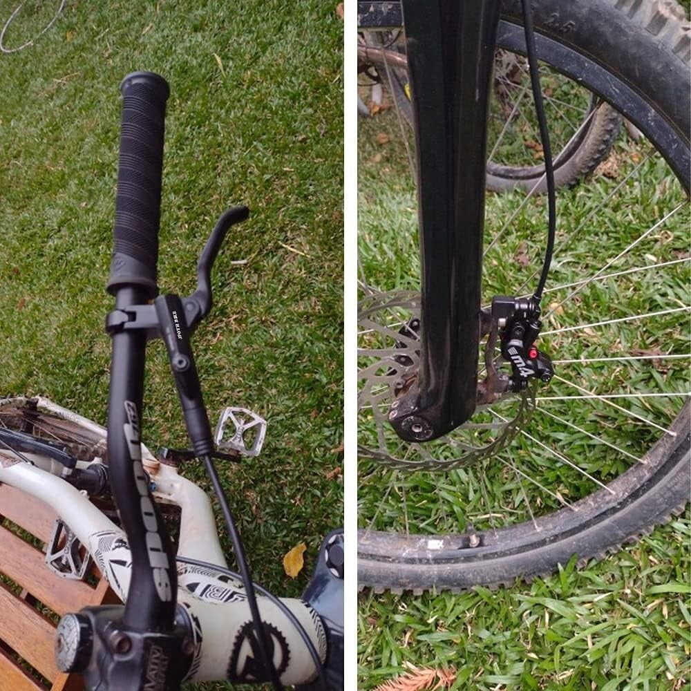 Adjustable Hose 4-Piston MTB Hydraulic Brake Set - Complete with Floating Discs