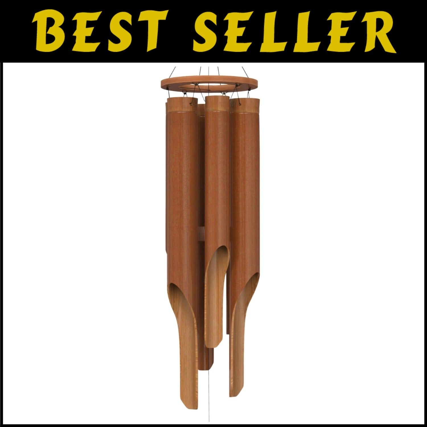 Classic Weather-Resistant Bamboo Wind Chimes for Outdoor Serenity - Gift-Ready