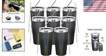 Load image into Gallery viewer, Insulated 20oz Travel Tumblers with Glitter Finish - 8 Pack for On-the-Go