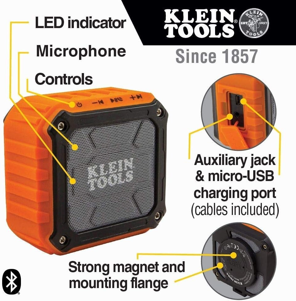 Compact Jobsite Bluetooth Speaker - Rugged, Versatile & Ideal for Professionals