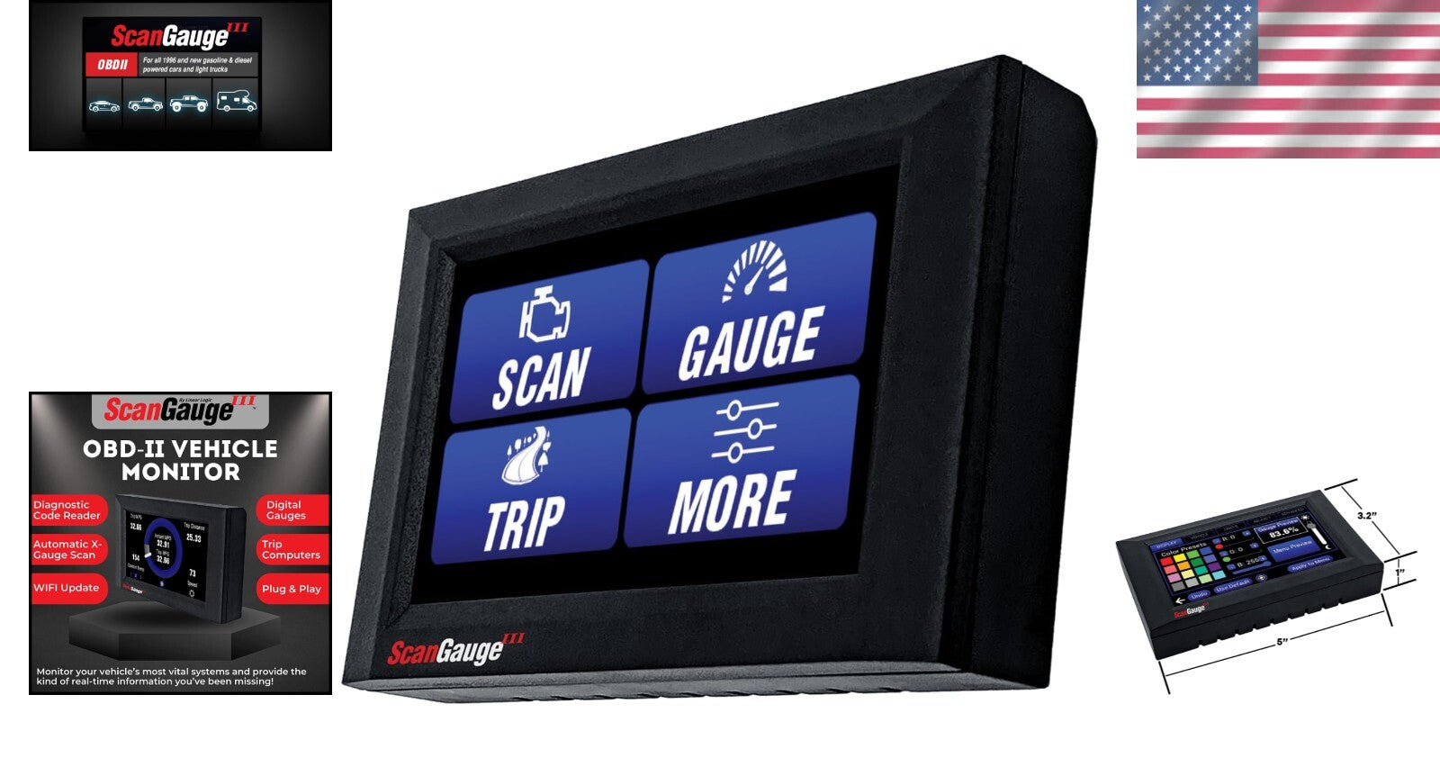 Advanced Touch Screen Code Reader with WiFi Updates – 3-in-1 Digital Gauges