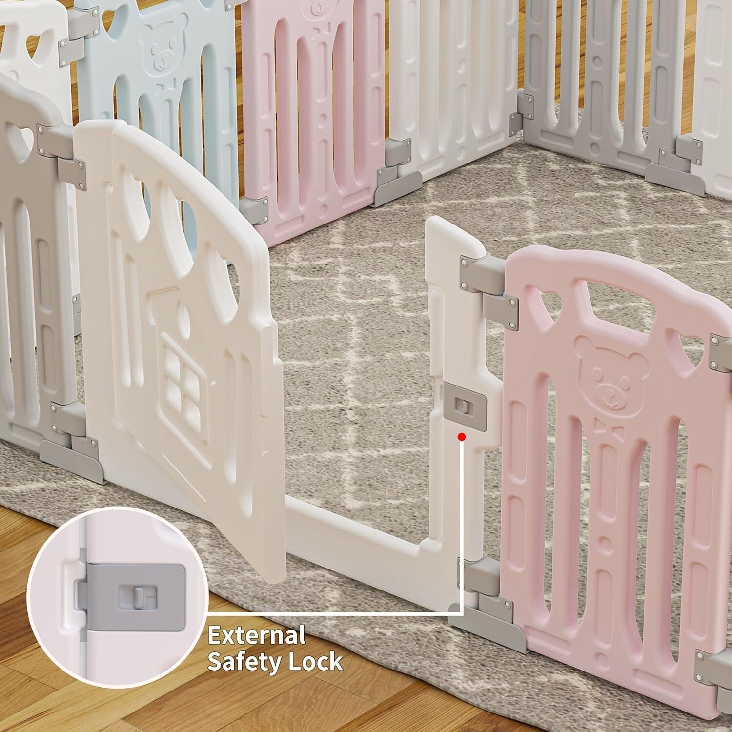 Spacious Multicolour Baby Playpen - Safe 14-Panel Activity Centre for Toddlers