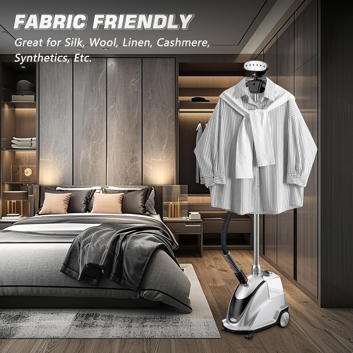 1500W Powerful Garment Steamer With 2.4L Tank – Fast Heat-Up & Portable Design