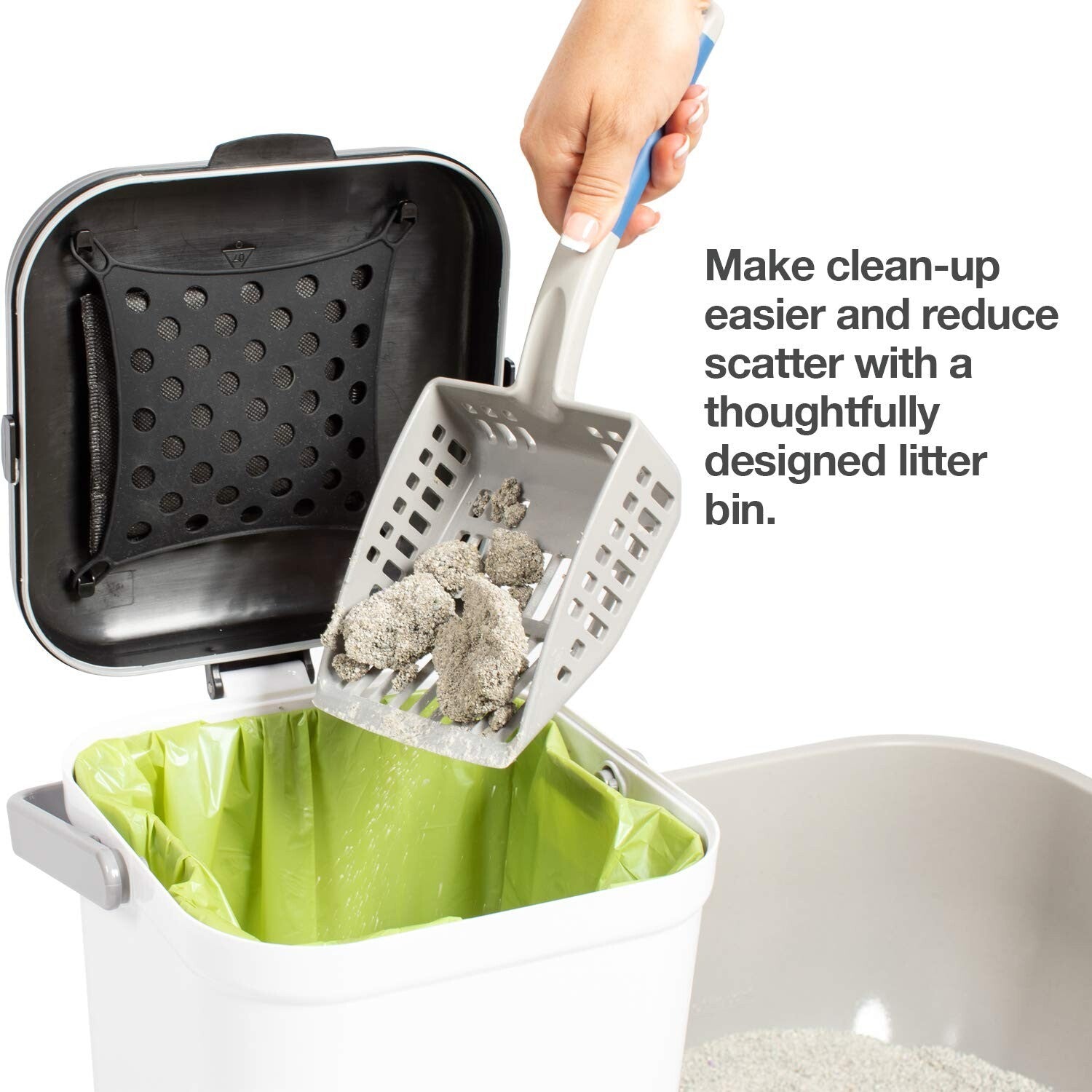 Weekly Waste Management: 3-Gallon Litter Disposal Can with 10 Bags Included