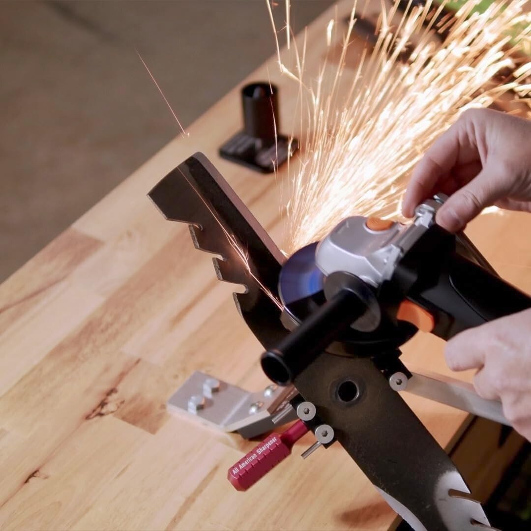 Stainless Steel Lawn Mower Blade Sharpener - Adjustable & Lightweight Design