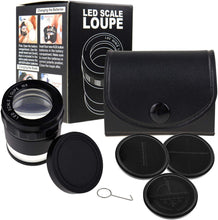 Load image into Gallery viewer, Multi-Scale 10x Loupe with Illumination &amp; Stylish Leather Case - Travel Friendly