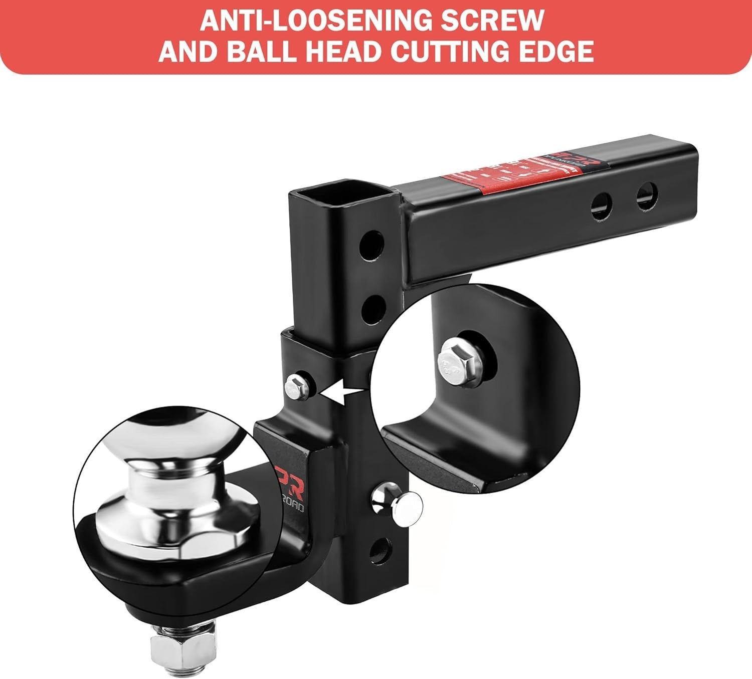 Adjustable Heavy Duty Trailer Hitch Ball Mount - 7500lbs Capacity, Fits 2-Inch