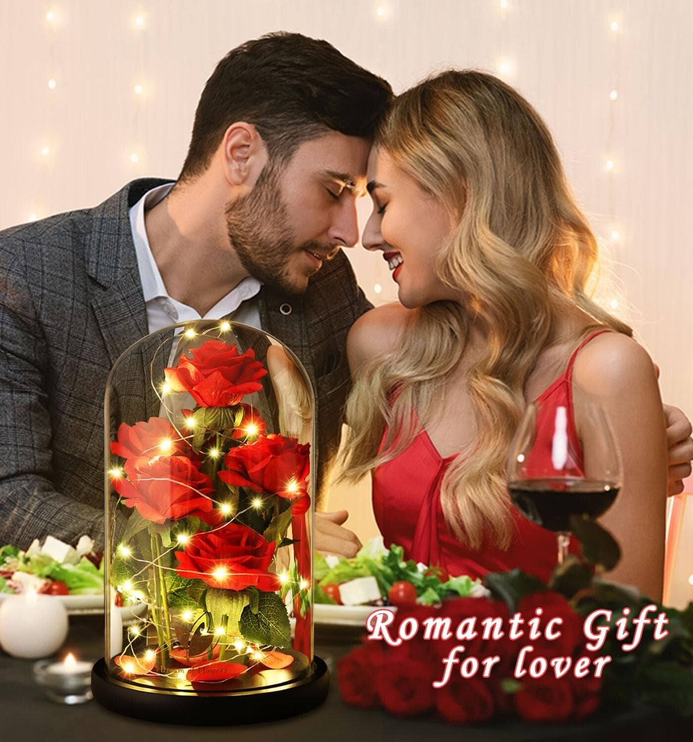 Sophisticated Silk Rose with LED Dome - Ideal Birthday and Valentine's Gifts