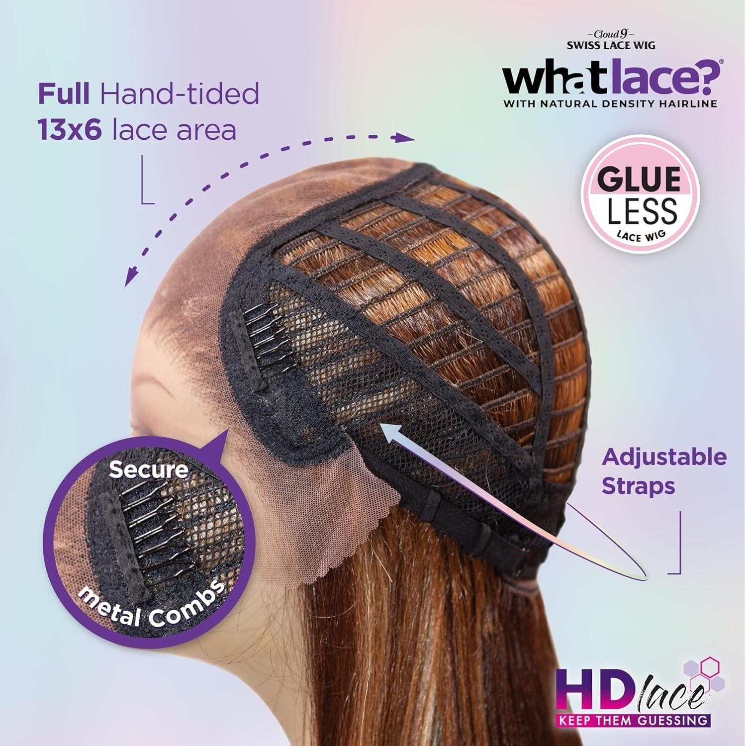 What Lace 13X6 Glueless Synthetic Wig with Pre-Plucked Hairline in Off Black 1B