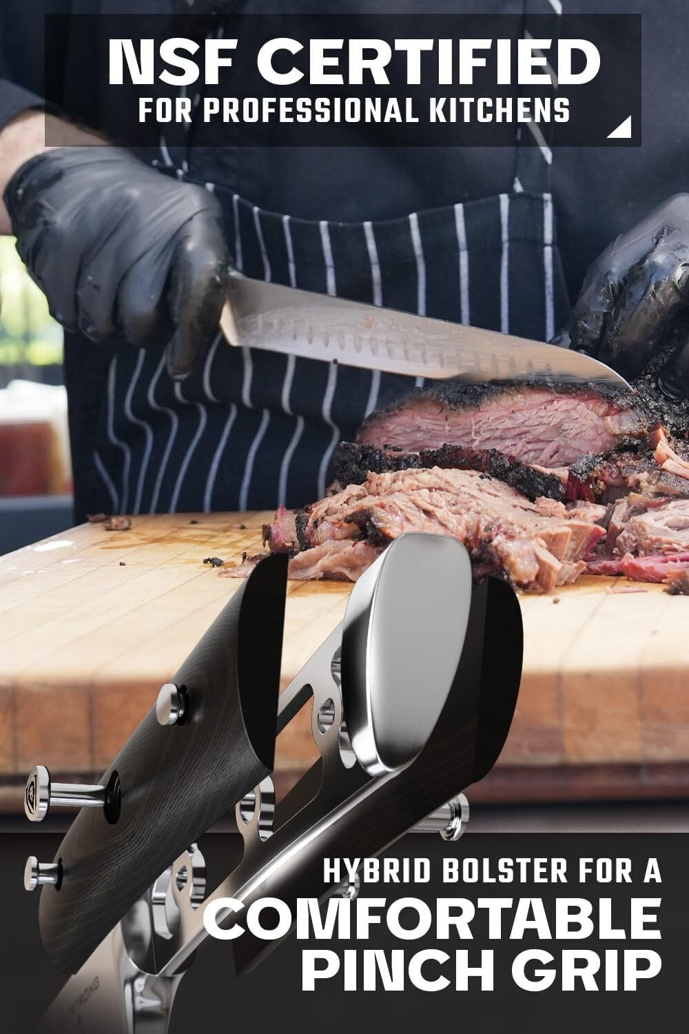 High-Carbon German Steel 9" Carving Knife & 8" Honing Rod Set - Luxurious Finish