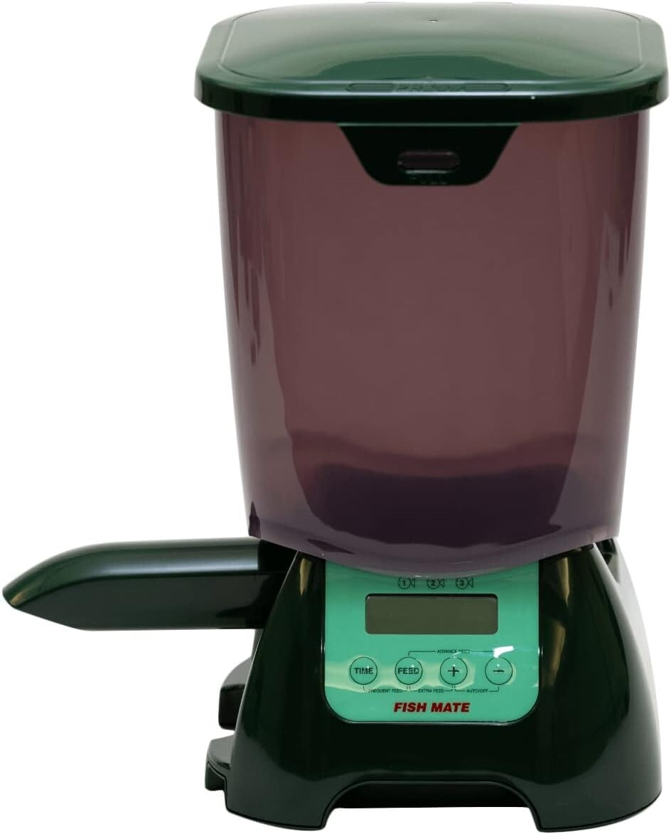 Rain-Resistant Pond Fish Feeder with 6.5 lbs Capacity - Portable & Programmable