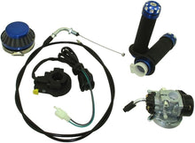 Load image into Gallery viewer, Racing Carburetor &amp; Blue Throttle Handle Grips Kit for 50cc-80cc Motorized Bikes