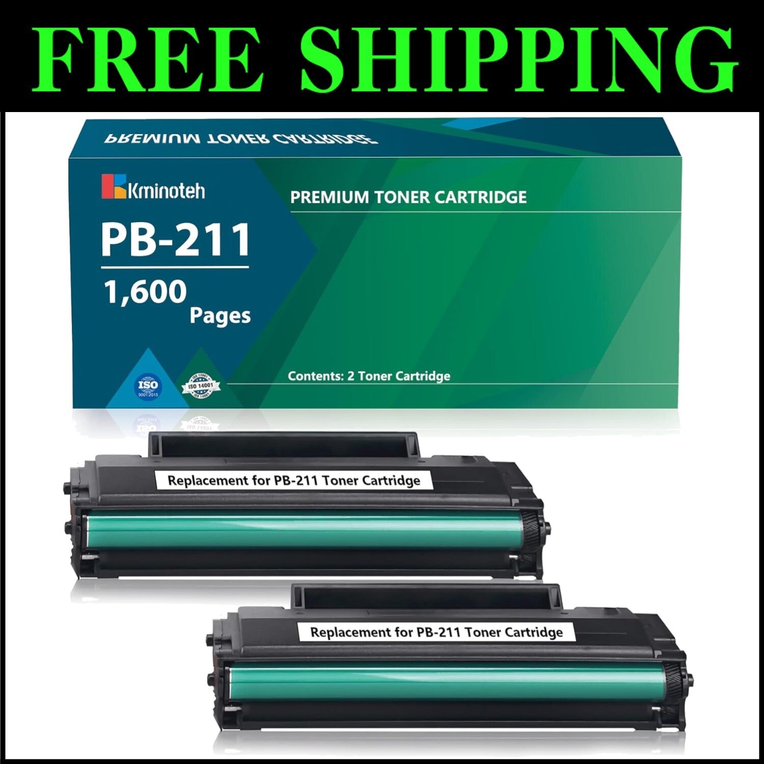 Upgraded Pantum PB-211 Toner Cartridge - 2 Pack with Precision Chip Technology
