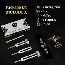 Load image into Gallery viewer, Travel-Friendly Healing Tuning Forks for Reiki &amp; Meditation - Complete Kit