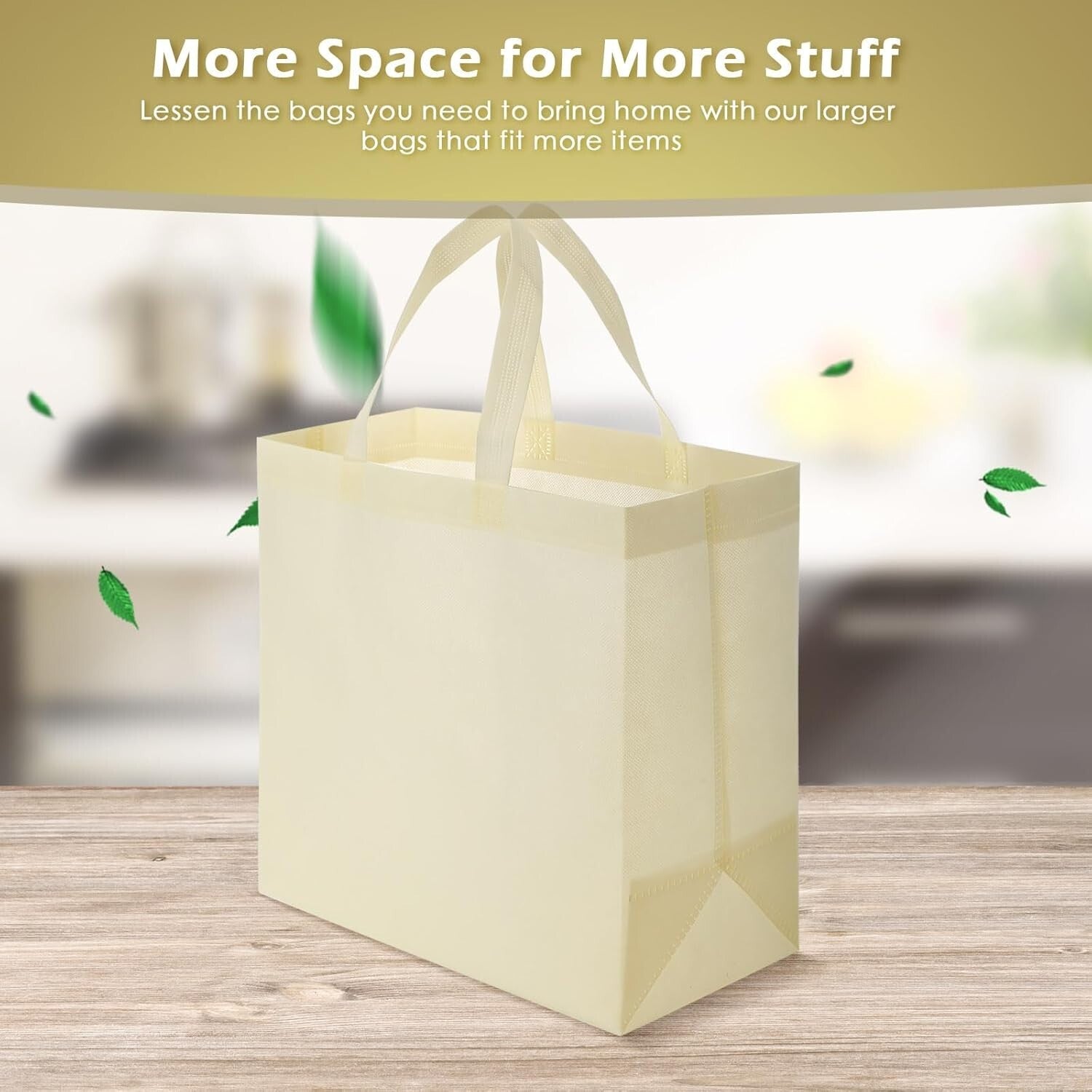 Durable 100 Non-Woven Tote Bags - Foldable Design for Easy Transport & Storage