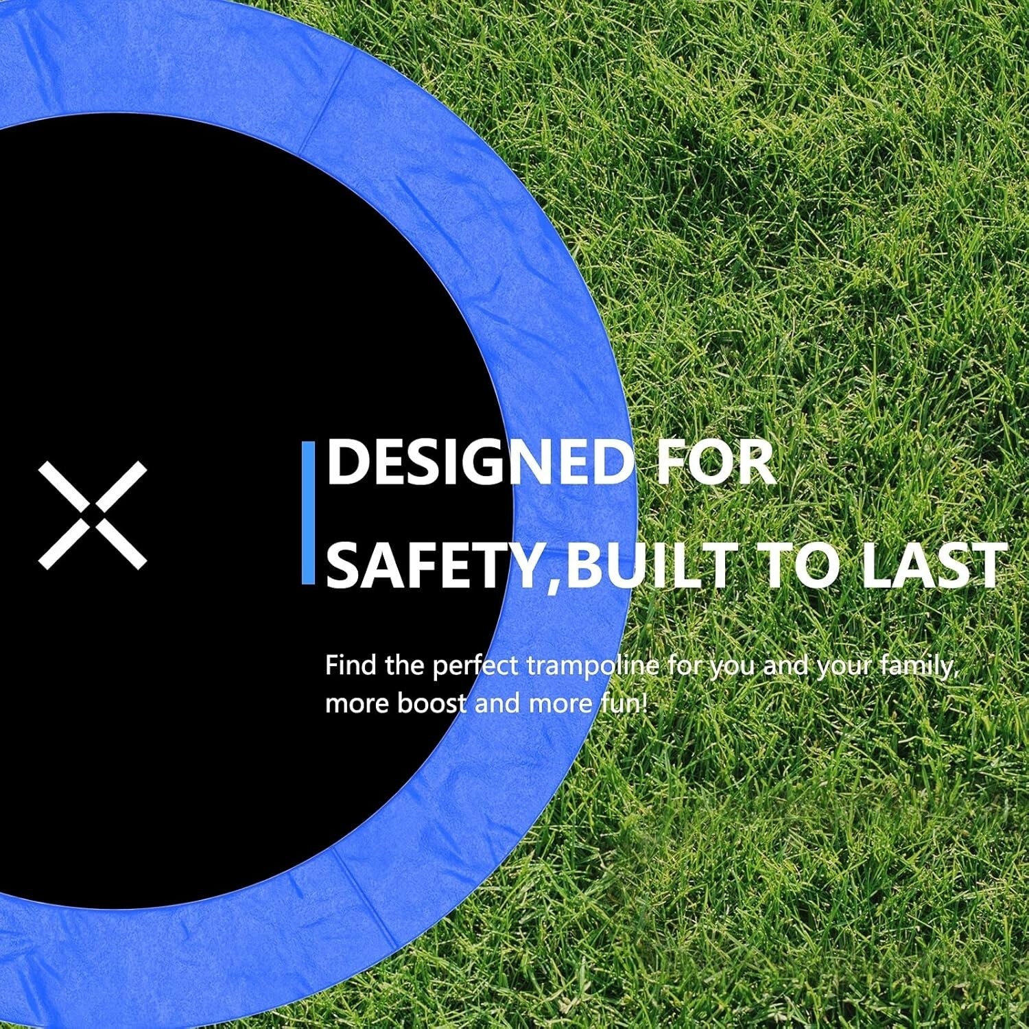 8FT Outdoor Trampoline with Safety Enclosure & Basketball Hoop for Hours of Fun