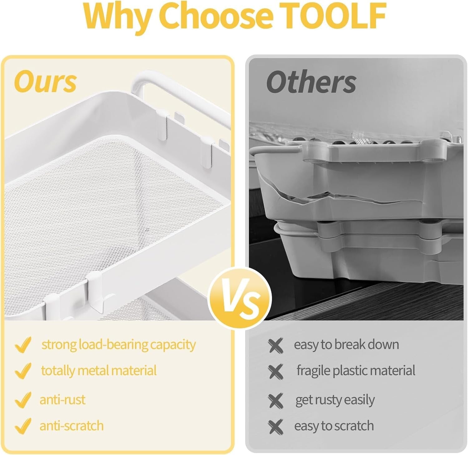 Sturdy 4-Tier Rolling Cart with Wheels - Ideal Baby, Craft, and Kitchen Storage