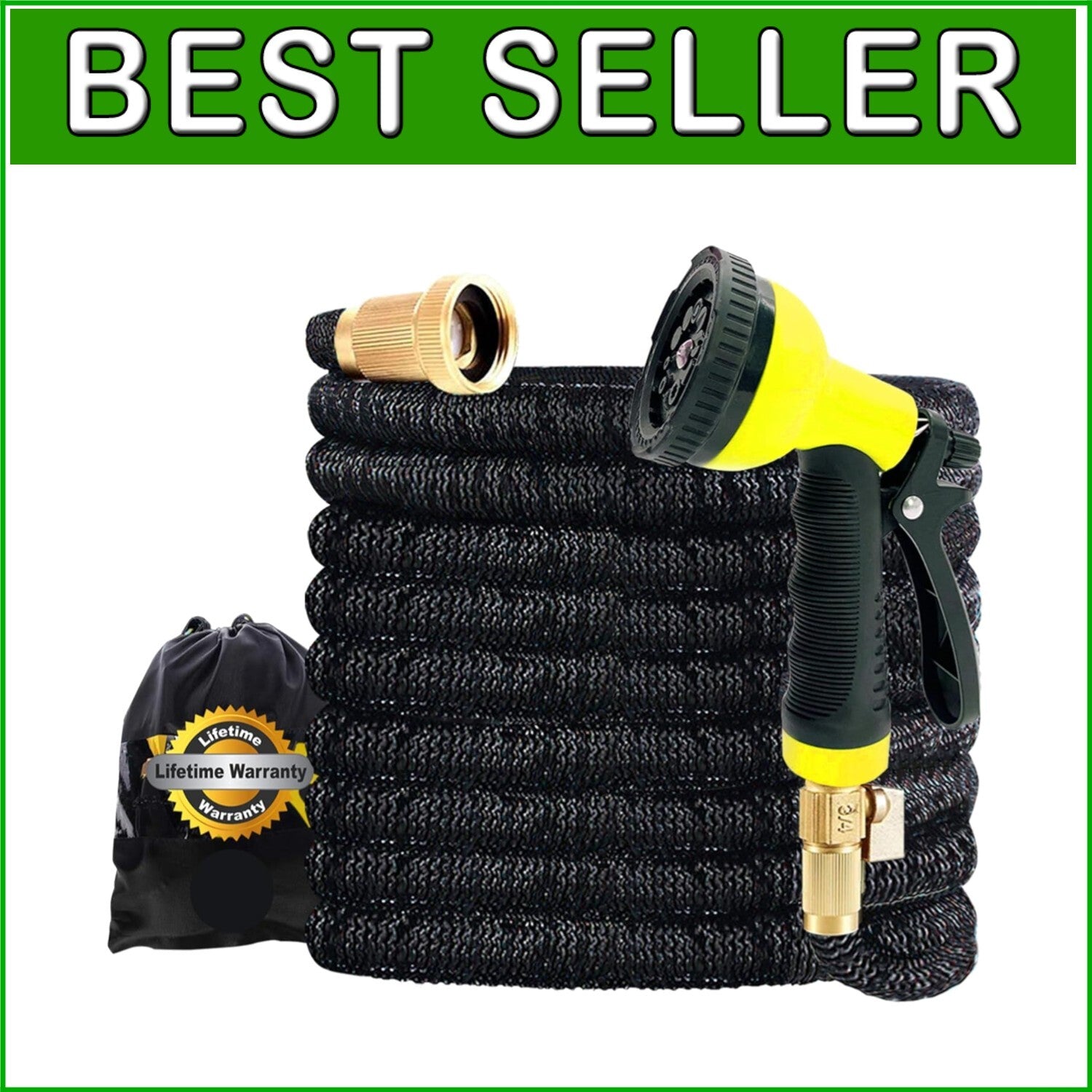Durable 150ft Expandable Hose with 10 Adjustable Spray Patterns & Storage Bag