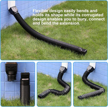 Load image into Gallery viewer, Heavy-Duty Flexible Downspout Extensions - 21-68 Inches with Adapters, 3 Pack