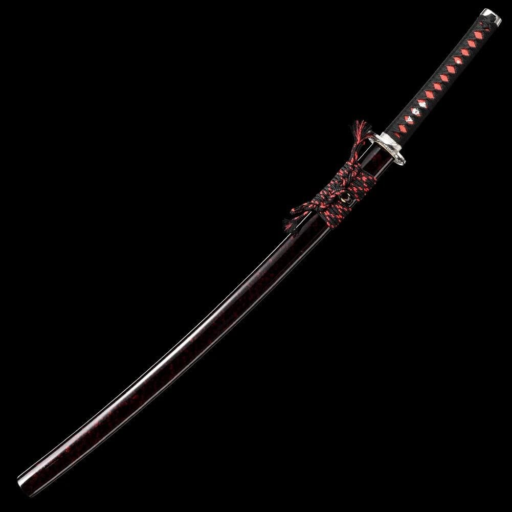 Elegant 28" Japanese Katana – Full Tang and Clay Tempered Damascus Steel Blade