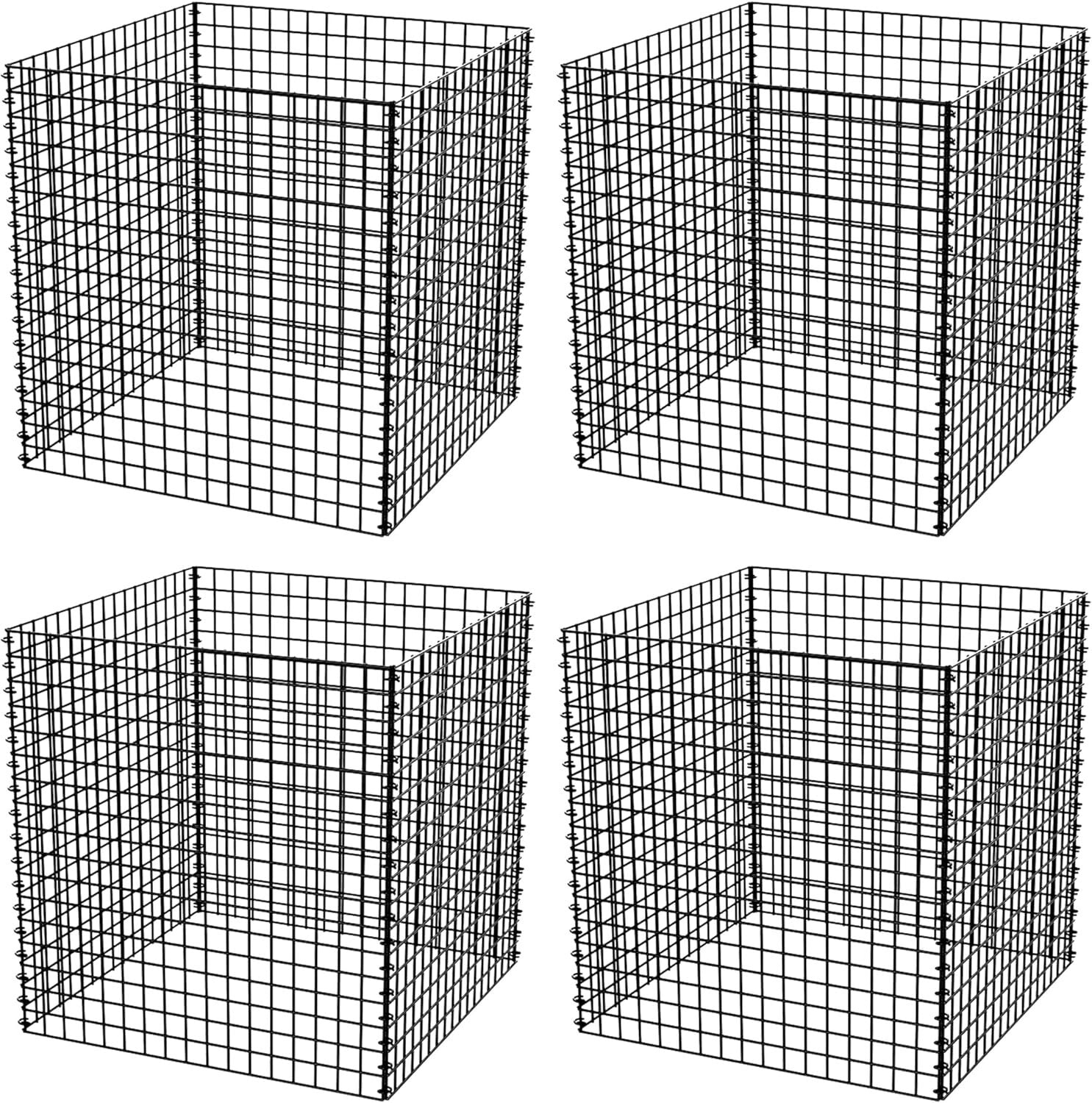 4-Pack Heavy-Duty Wire Plant Protectors - 14.8" Square Animal Cages