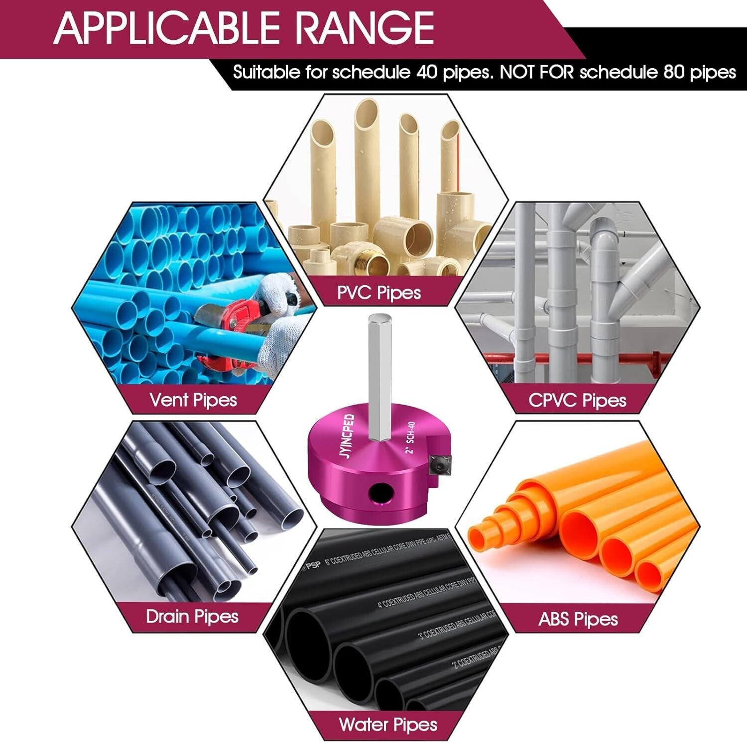 8-Pc PVC Pipe Reamer Kit - Professional Fitting Savers for Seamless Plumbing