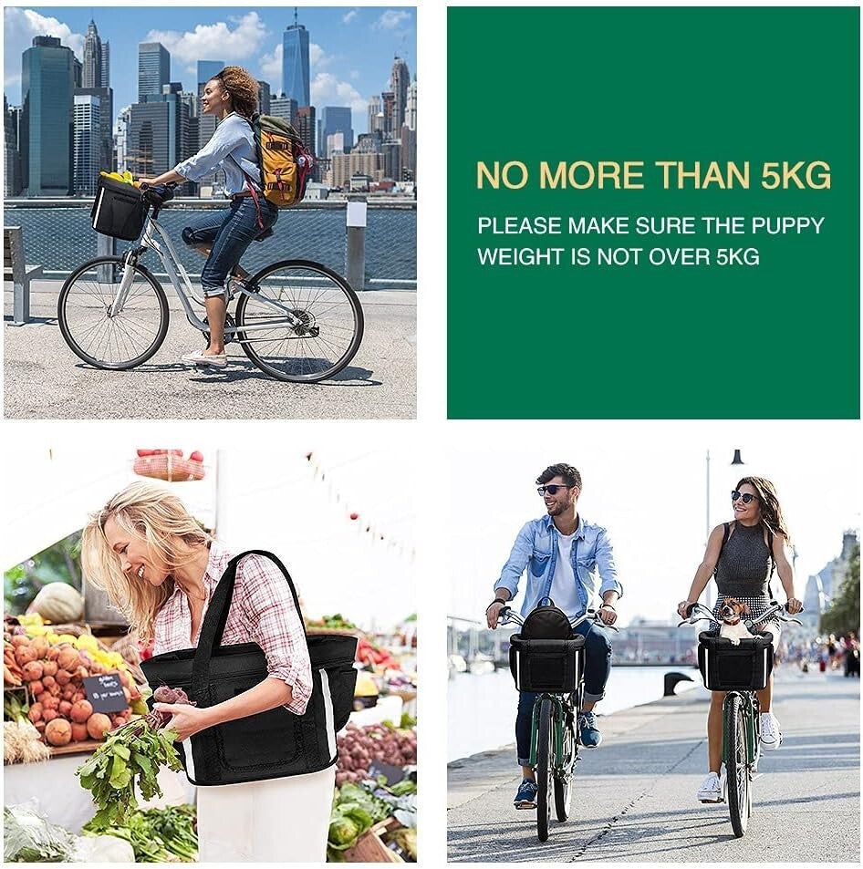 Quick-Release Pet Carrier Bike Basket - Durable, Stylish, and Versatile