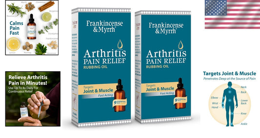 Arthritis Pain Relief Oil - Frankincense & Myrrh, Fast-Acting 2 Pack (2 fl. oz.)