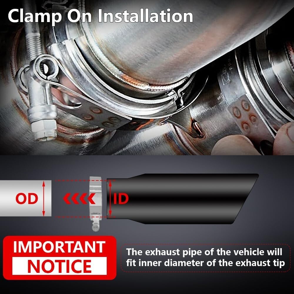 Universal Chrome Exhaust Tailpipe - 2.5" Inlet, 4" Outlet for Performance