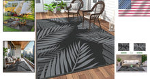 Load image into Gallery viewer, Tropical Palm Leaf Design Outdoor Rug 6' x 9' - Perfect for Beach or Deck
