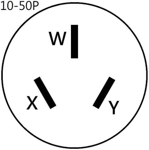 25FT 50A NEMA 10-50P to 6-50R Welding Adapter Cord - Copper Wire Construction