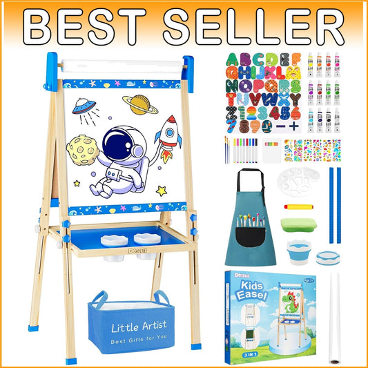Fun & Sturdy Height-Adjustable Easel - Ideal for Little Artists Aged 4-10