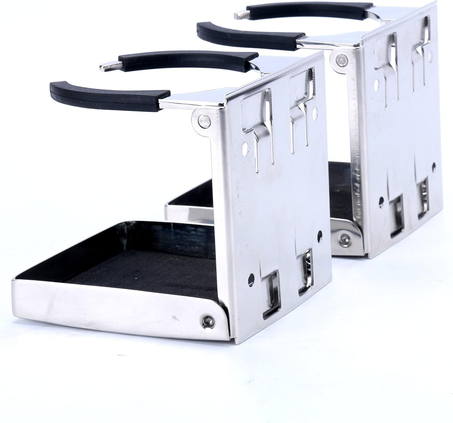 4-Pack Premium Stainless Steel Adjustable Folding Cup Holders for Boats & RVs