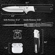 Load image into Gallery viewer, EDC Tactical Knife: 3.48" Blade with Button Lock &amp; G10 Handle for Men &amp; Women