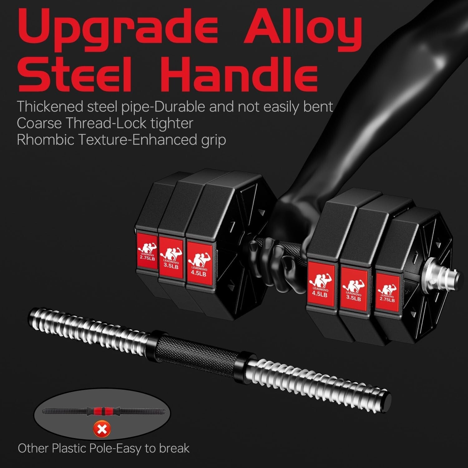 Multi-Function Home Gym Dumbbells - 44lbs, 66lbs & 88lbs Adjustable Weights